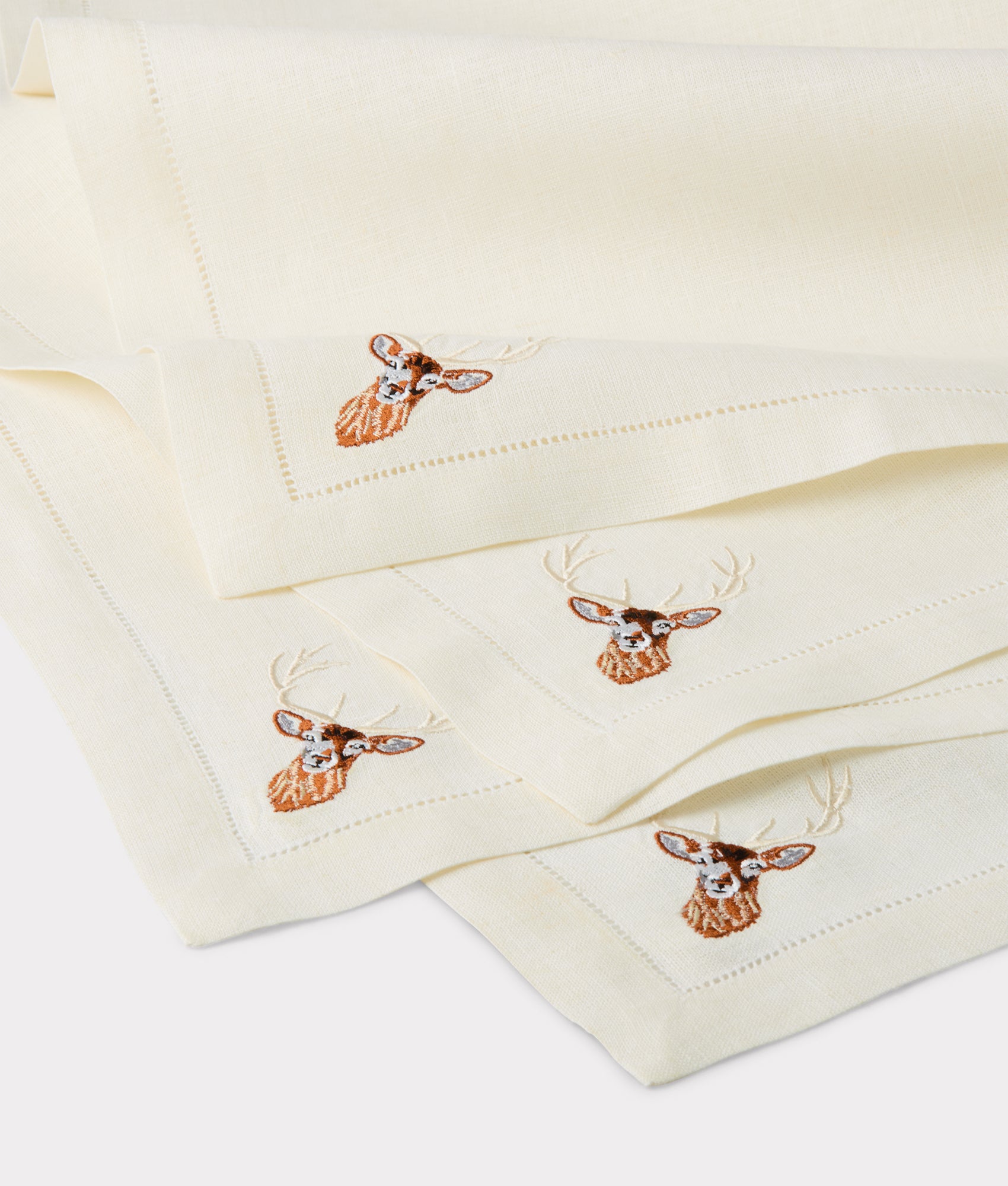 Stag Dinner Napkins - Set of Four :: Ecru - Image 7