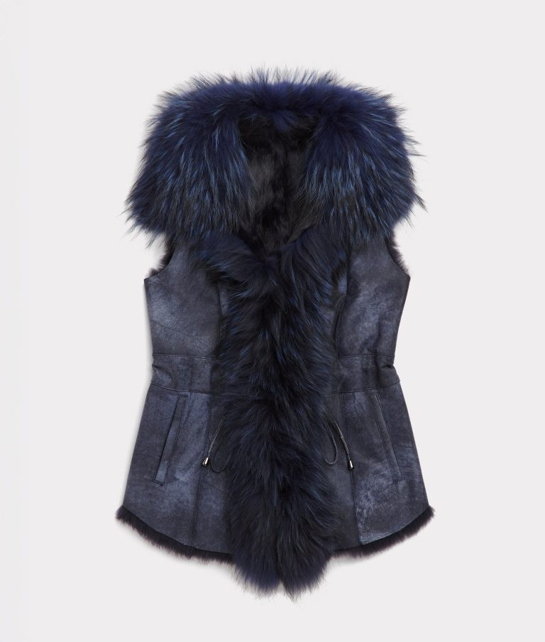 Serphina Fur Vest :: Navy