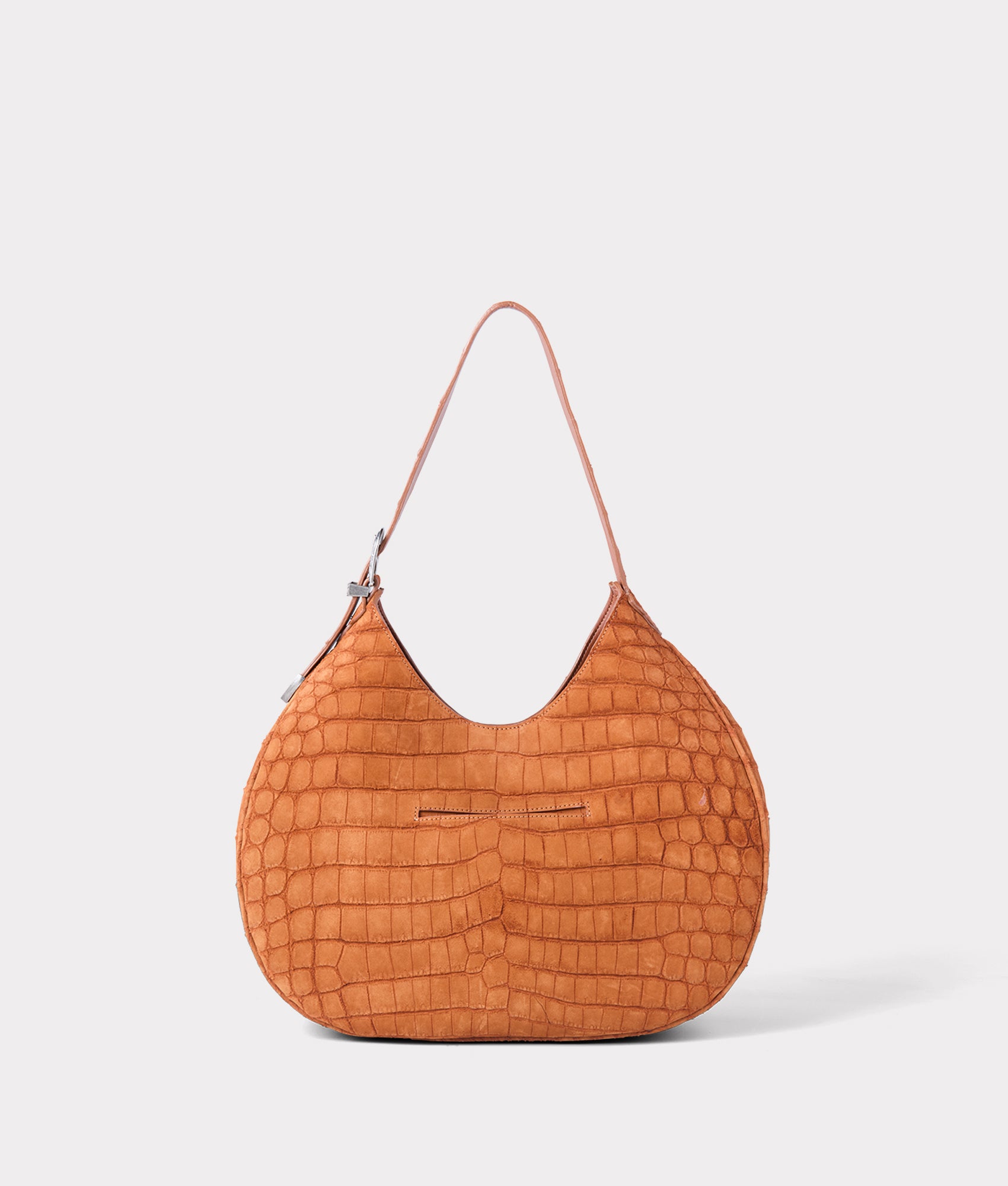 Large Heidi Exotic Hobo Bag :: Cognac - Image 2