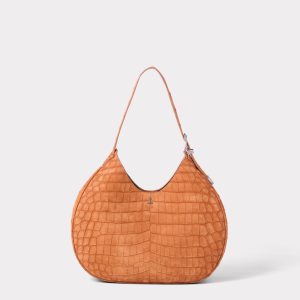 Large Heidi Exotic Hobo Bag :: Cognac