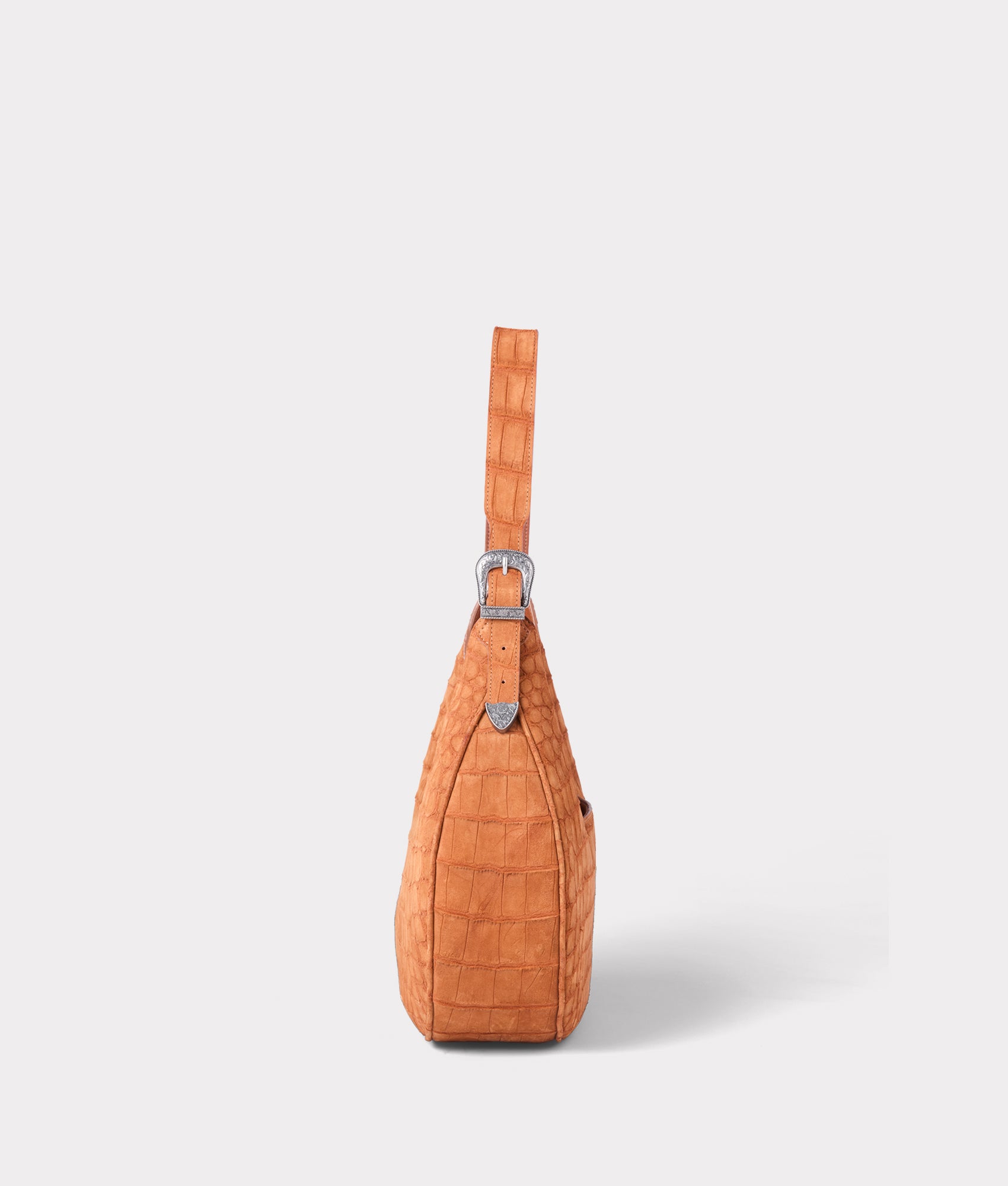 Large Heidi Exotic Hobo Bag :: Cognac - Image 4