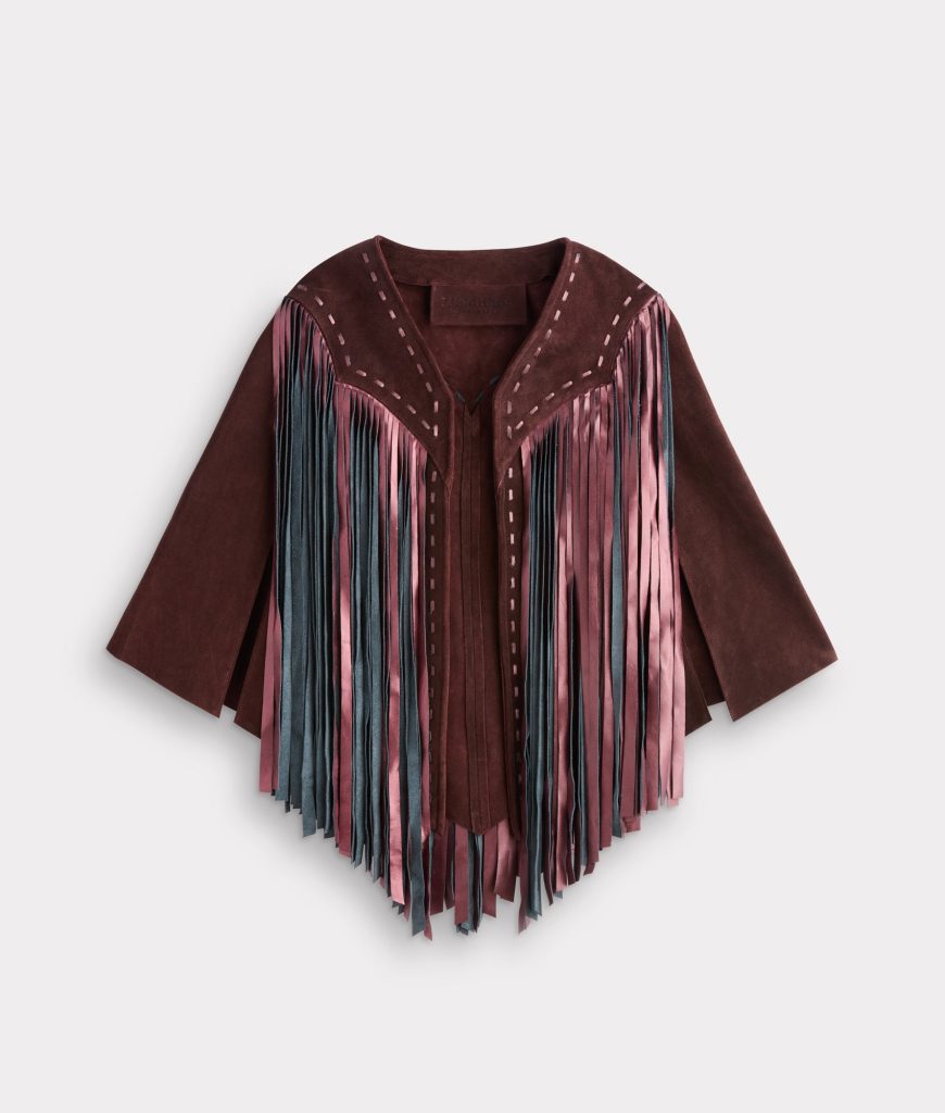 Shayanne Fringe Cape :: Black Cherry