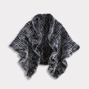 Ashley Fur Poncho :: Black