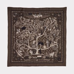 Roots Silk Scarf :: Olive