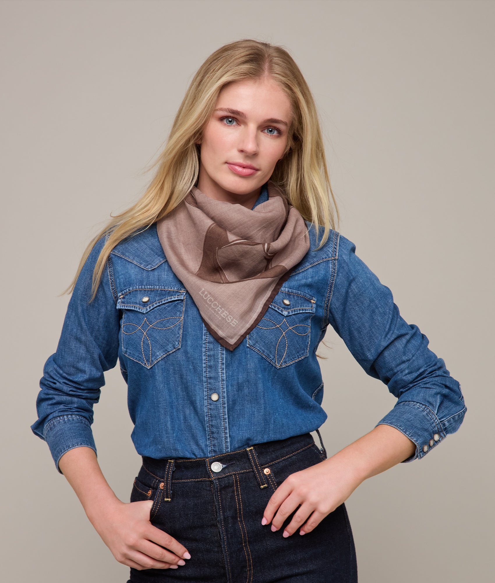 Nine-Gallon Hat Scarf :: Taupe - Image 4