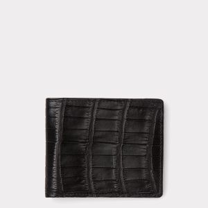 Hipster Wallet - American Alligator :: Black