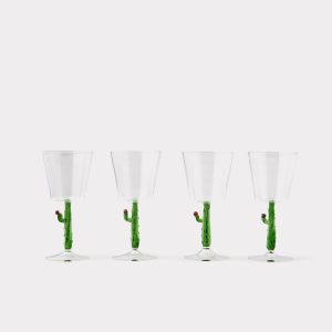 Cactus Water / Wine Glasses - Set of Four :: Green