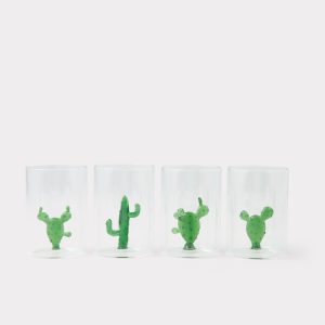 Cactus Drinking Glasses - Set of Four :: Green