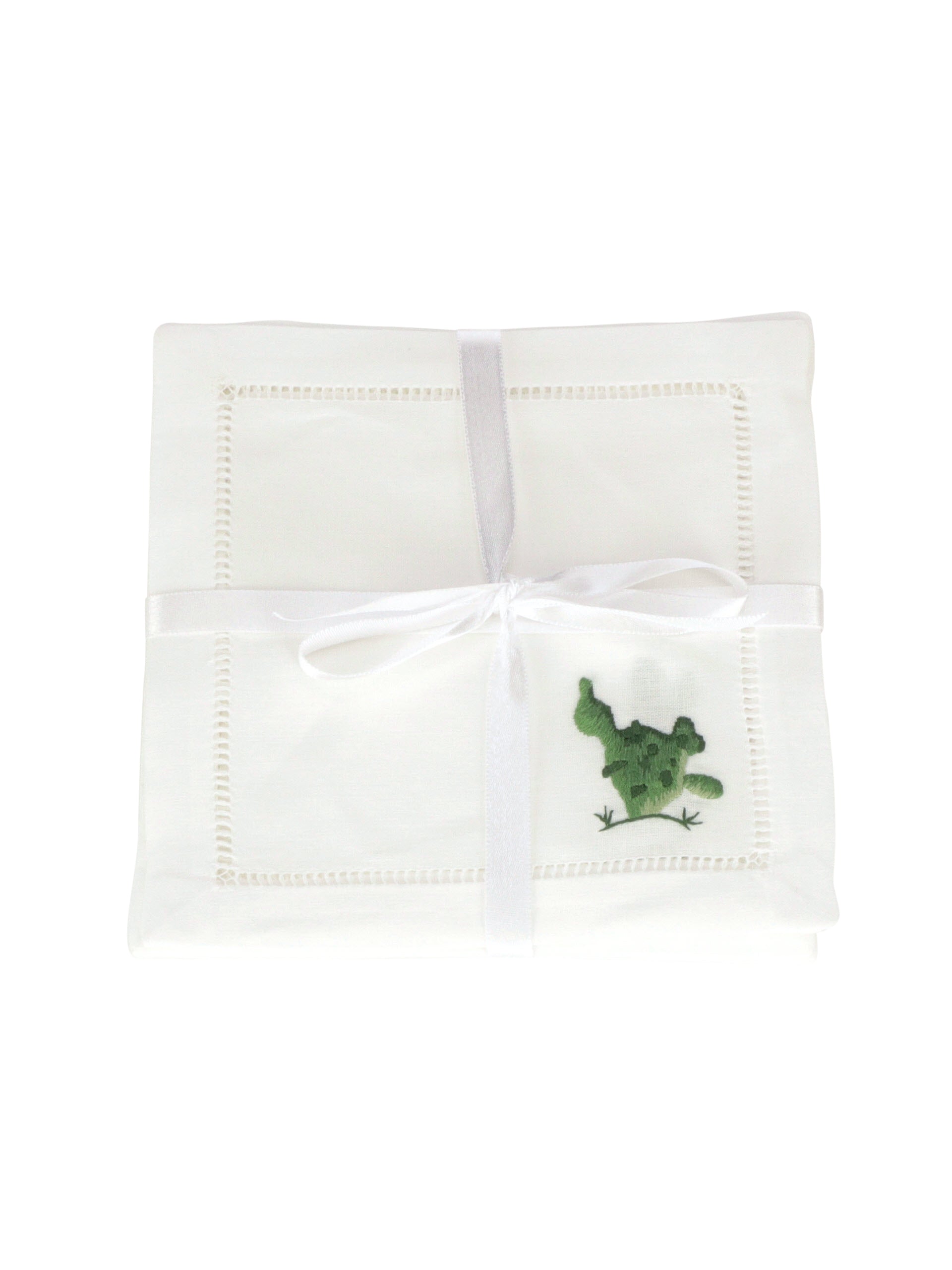 Cactus Cocktail Napkins - Set of Four :: White - Image 3